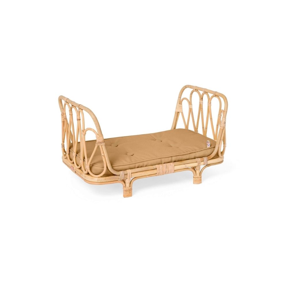 Poppie Toys High - Quality Rattan Day Bed for Dolls