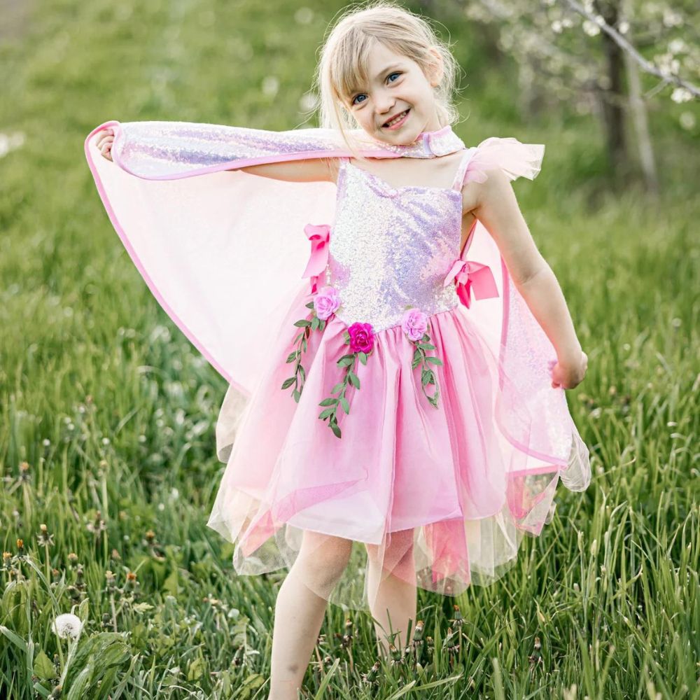 Gorgeous Pink Sequined Forest Fairy Tunic for Kids in Size 3 - 4