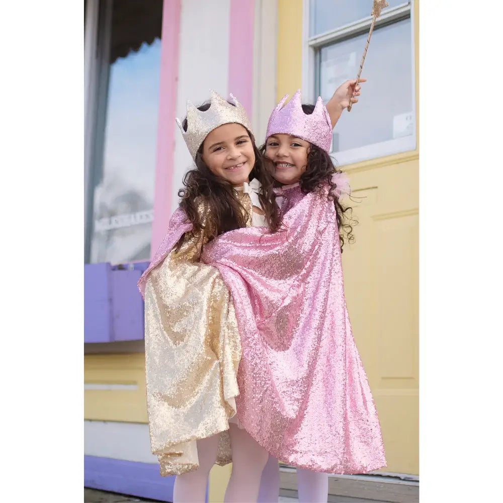 Exquisite Precious Pink Sequined Cape Suitable for Kids Sizes 5 - 6