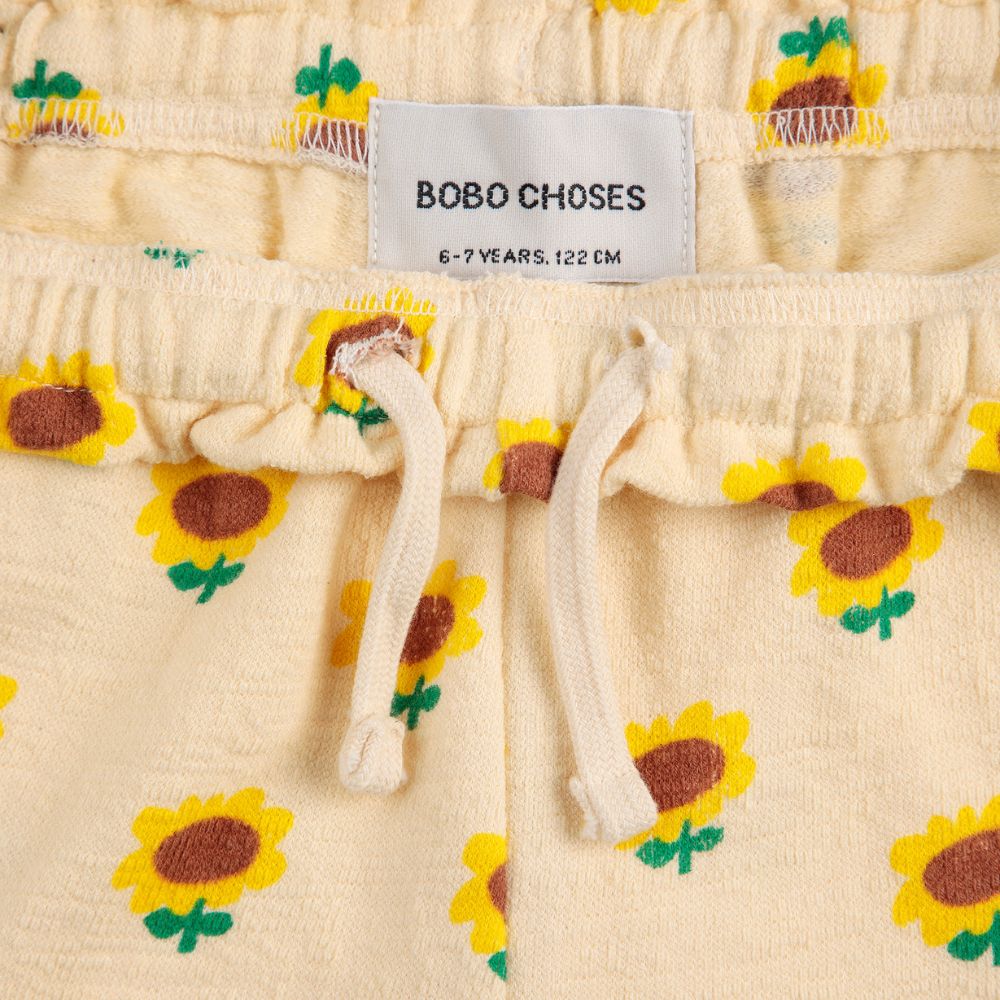 Bobo Choses Off - white Sunflower - Printed Playful Shorts