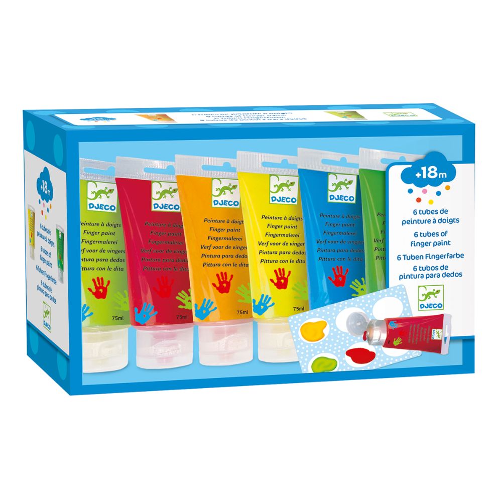 Djeco Arts and Crafts Classic Set - Six Tubes of Finger Paint