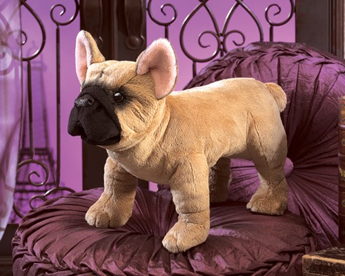 Adorable Folkmanis® Hand Puppet - French Bulldog with Bat - shaped Ears