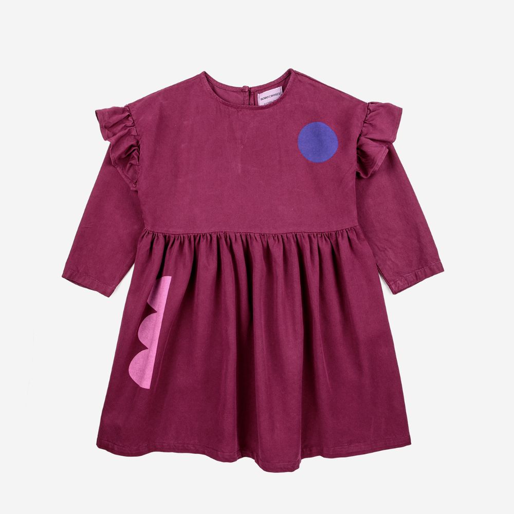 Bobo Choses Dress with Geometric Shapes and Ruffles