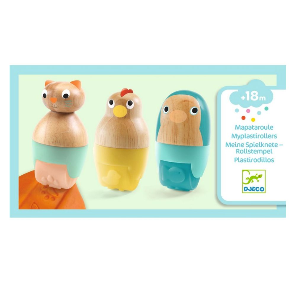 Djeco Play Dough Set - My Plastic Rolling Pins for Creating Fun Patterns