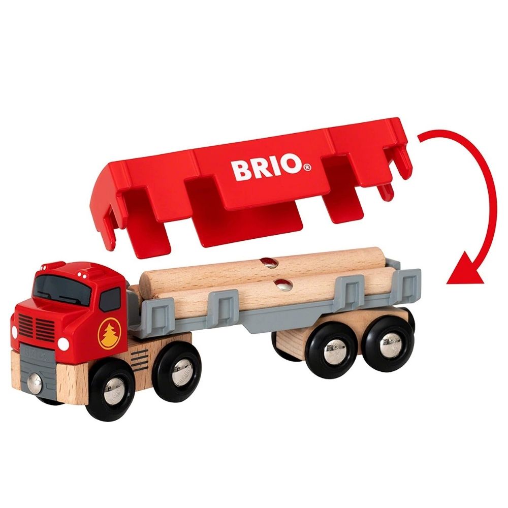 BRIO Brand Lumber Transport Semi - Truck Toy for Kids