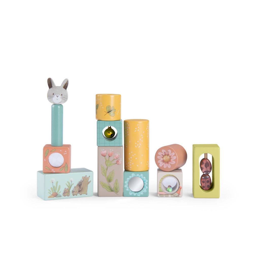 Moulin Roty Stack - Up Activity Cubes: Three Little Bunnies Themed