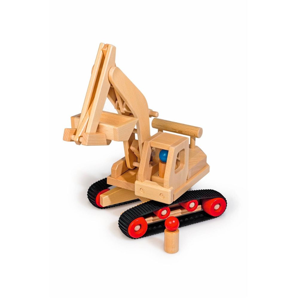 Fagus Brand Classic Wooden Construction Vehicles - Excavator Toy