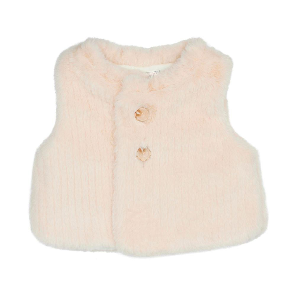 Stylish and Warm Donsje Tinge Faux Fur Lined Gillet for Little Ones