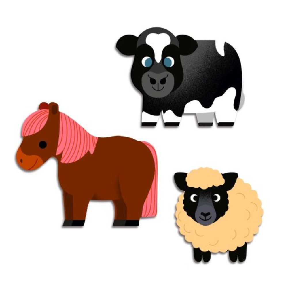 Djeco Farm Animal Stickers - Ideal First Stickers for Babies