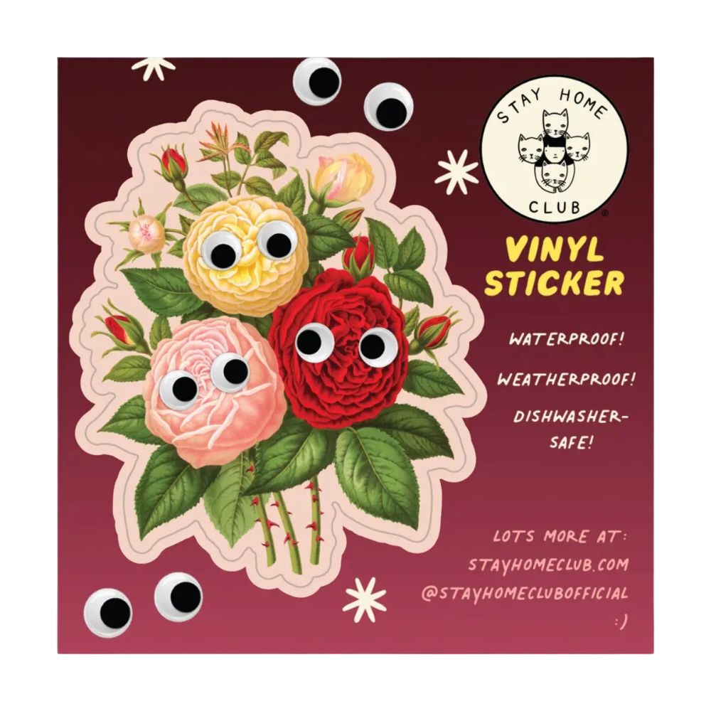 Googly Roses Vinyl Sticker