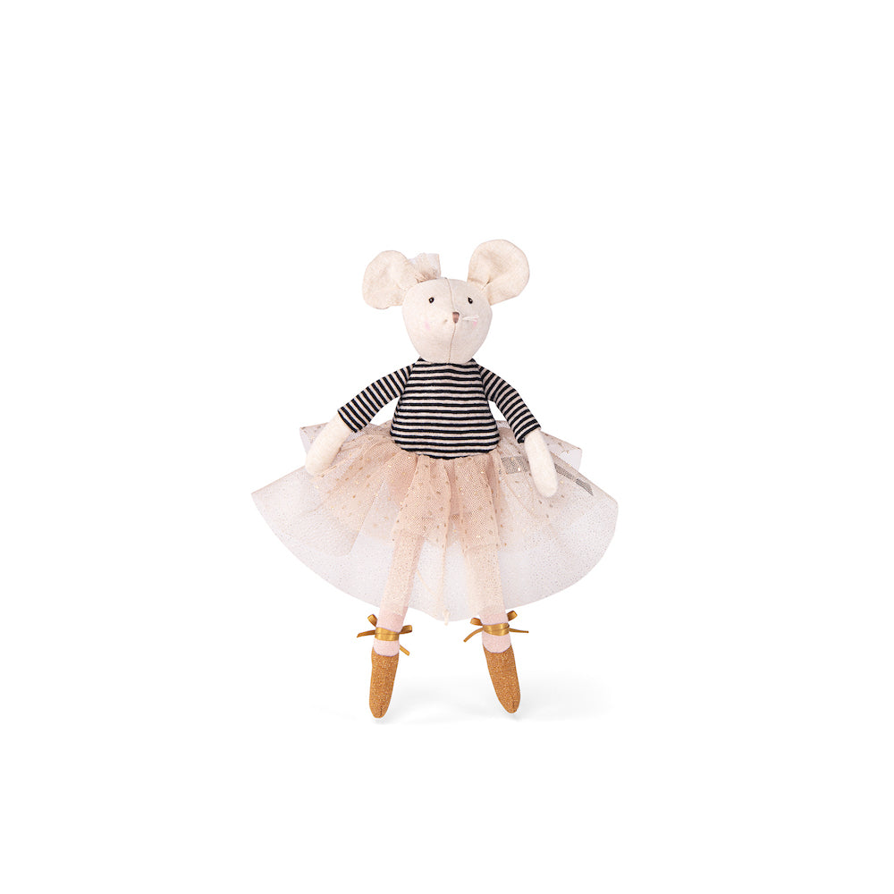 Moulin Roty Sweet Mouse Doll Suzie in Golden Tutu for Dance Fun
