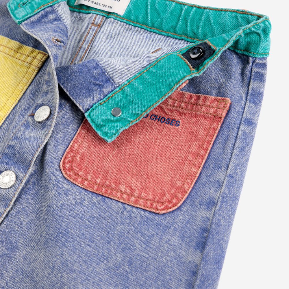 Bobo Choses Multicolor Adjustable Waist Organic Cotton Denim Mini Skirt
