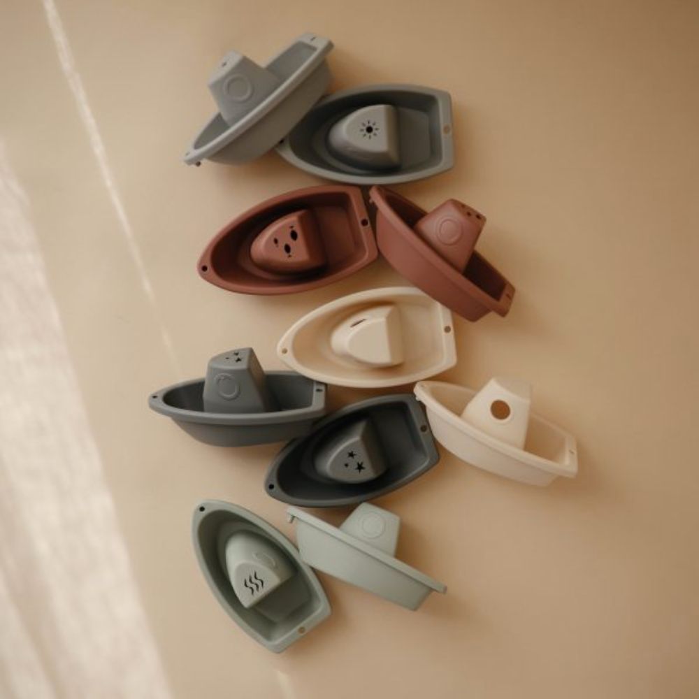 Original Mushie Plastic Bath Boats for Children's Independent Play