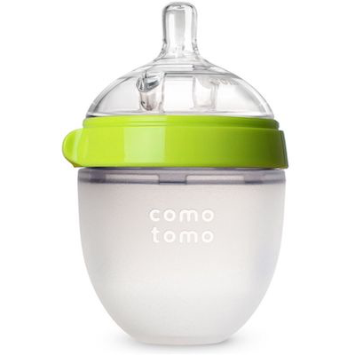 COMOTOMO Natural Feel Single - Pack Baby Bottle, 150mL, Green Color