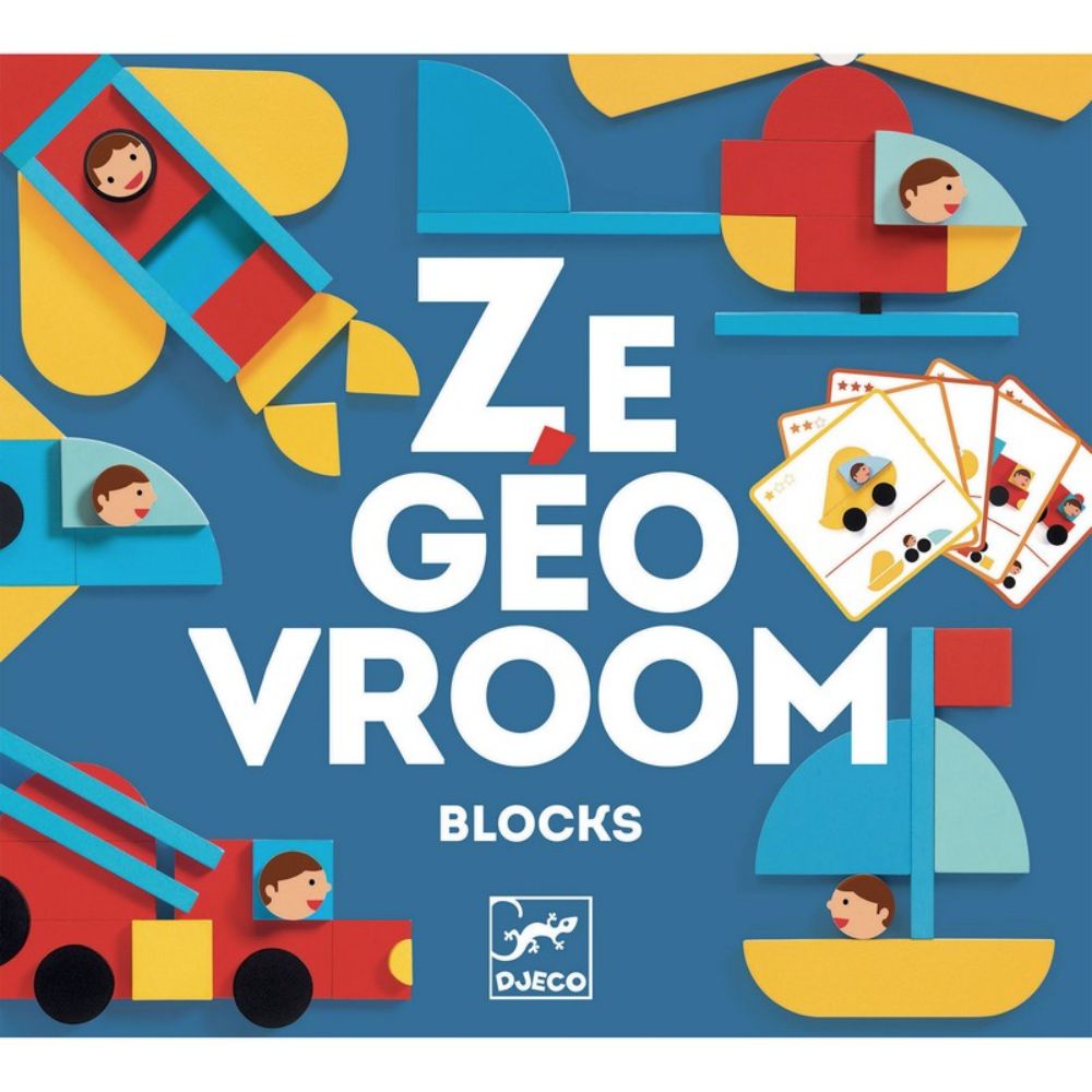 Djeco Ze Geovroom - Colorful Wooden Construction Game for 3-Year-Olds