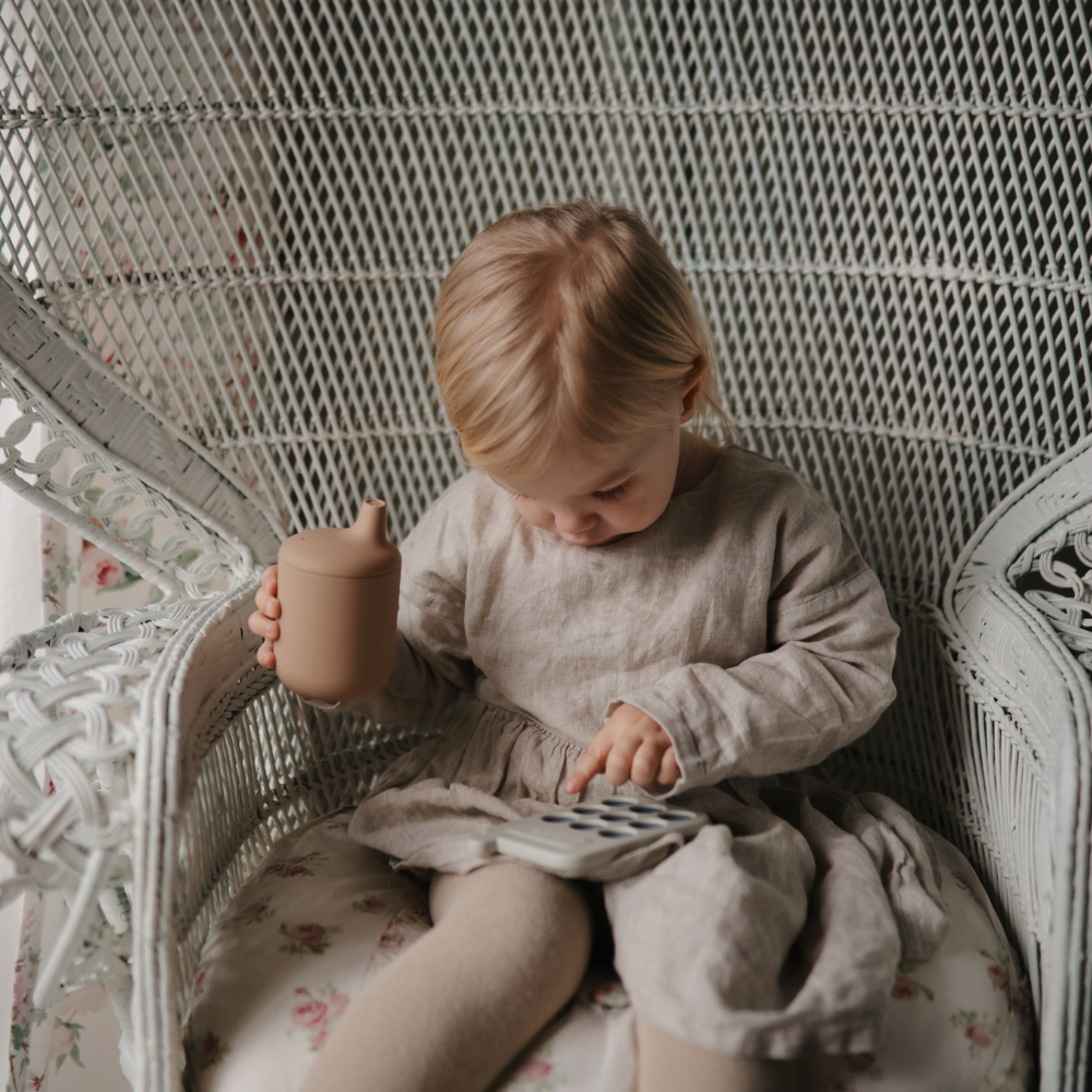 Blush Mushie Food-Grade Silicone Sippy Cup for Babies