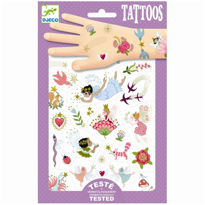 Djeco Fairy Friends Metallic Temporary Tattoos for Kids