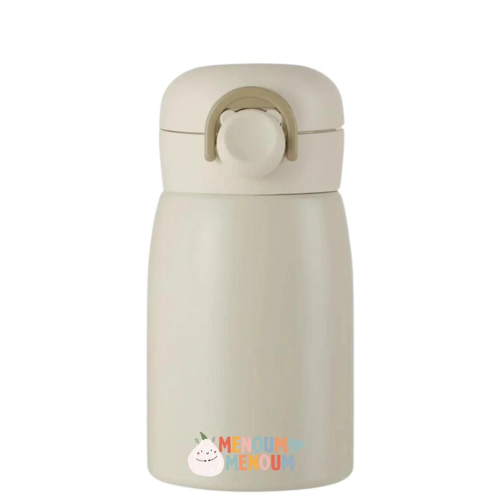 Beige Thermal Drinking Bottle Ideal for Kids' Lunch Boxes