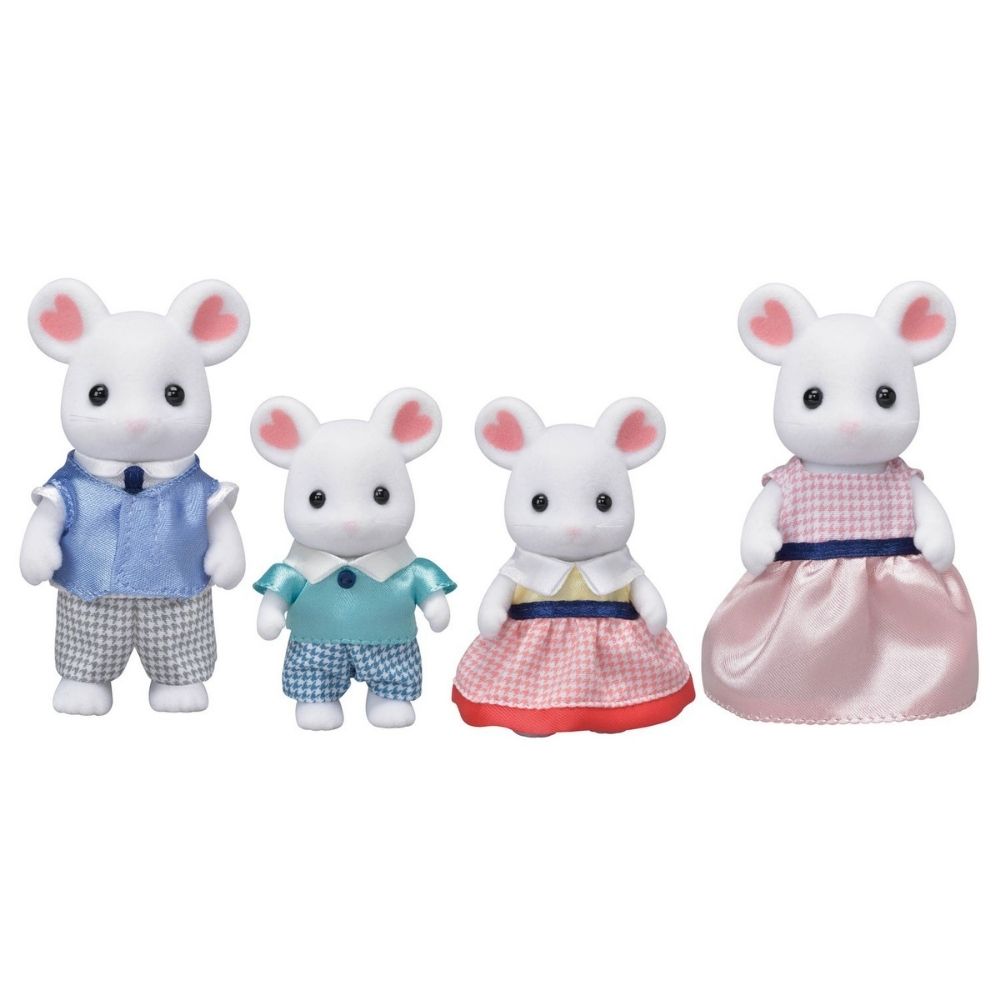 Calico Critters Marshmallow Mouse Family Set - Adorable Miniature Toy Family for Kids