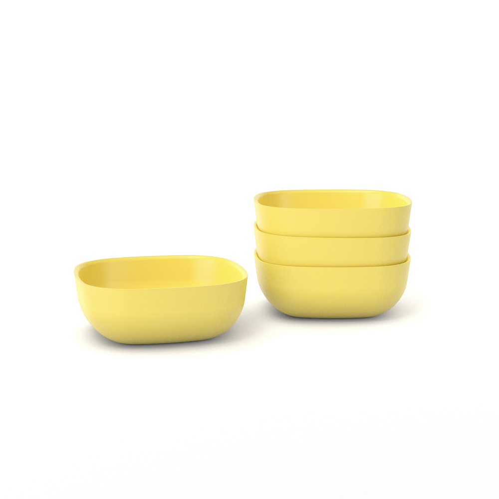Ekobo Branded Biodegradable Gusto-Style Cereal Bowl in Lemon Color with 24 Ounce Capacity