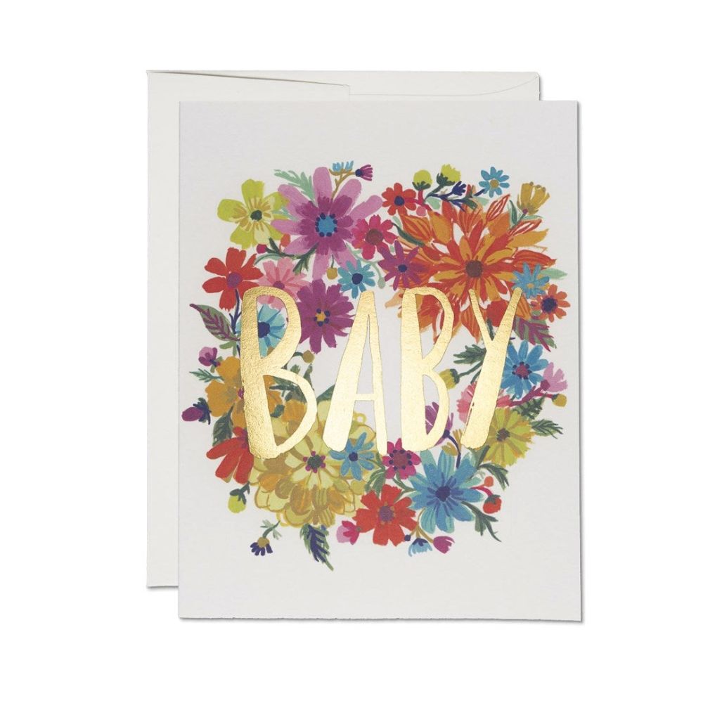 Baby - Themed Wreath - Shaped Greeting Card
