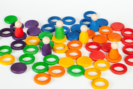 Grapat Nins Colorful Rings and Coins Set for Interactive Play