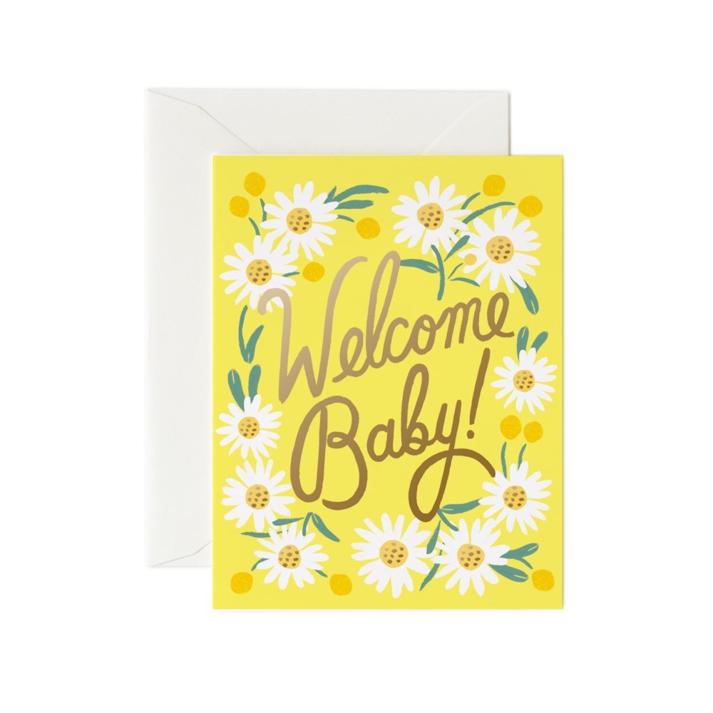 Adorable Daisy-themed Baby Card by Rifle Paper Co.
