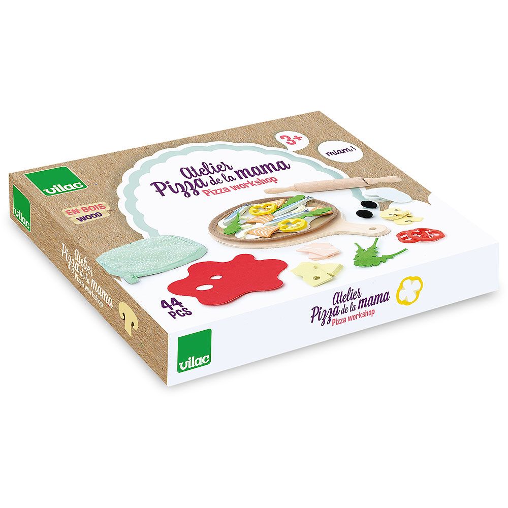 Vilac Wooden Pizza Making Workshop - Pizza Della Mamma Set