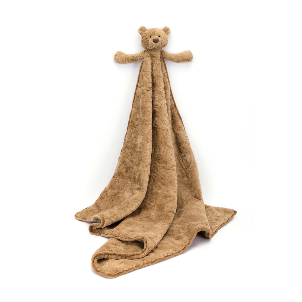 Soft Recycled Bartholomew Bear Blanket with Grosgrain Ribbon