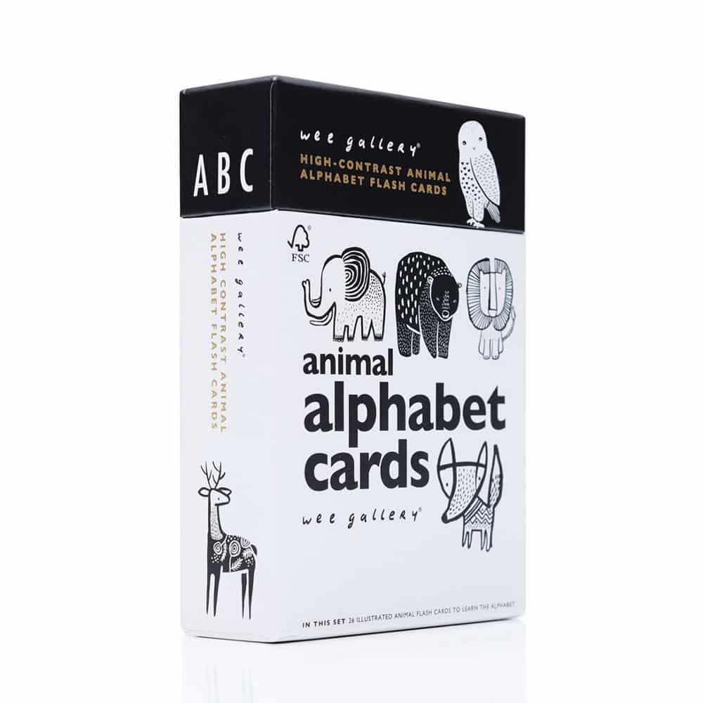 Wee Gallery Educational Animal Alphabet Flash Cards for Newborns and Toddlers