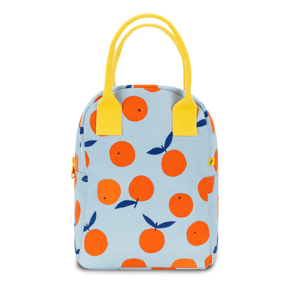 Orange-colored Fluffy Zippered Lunch Bag for Daily Use
