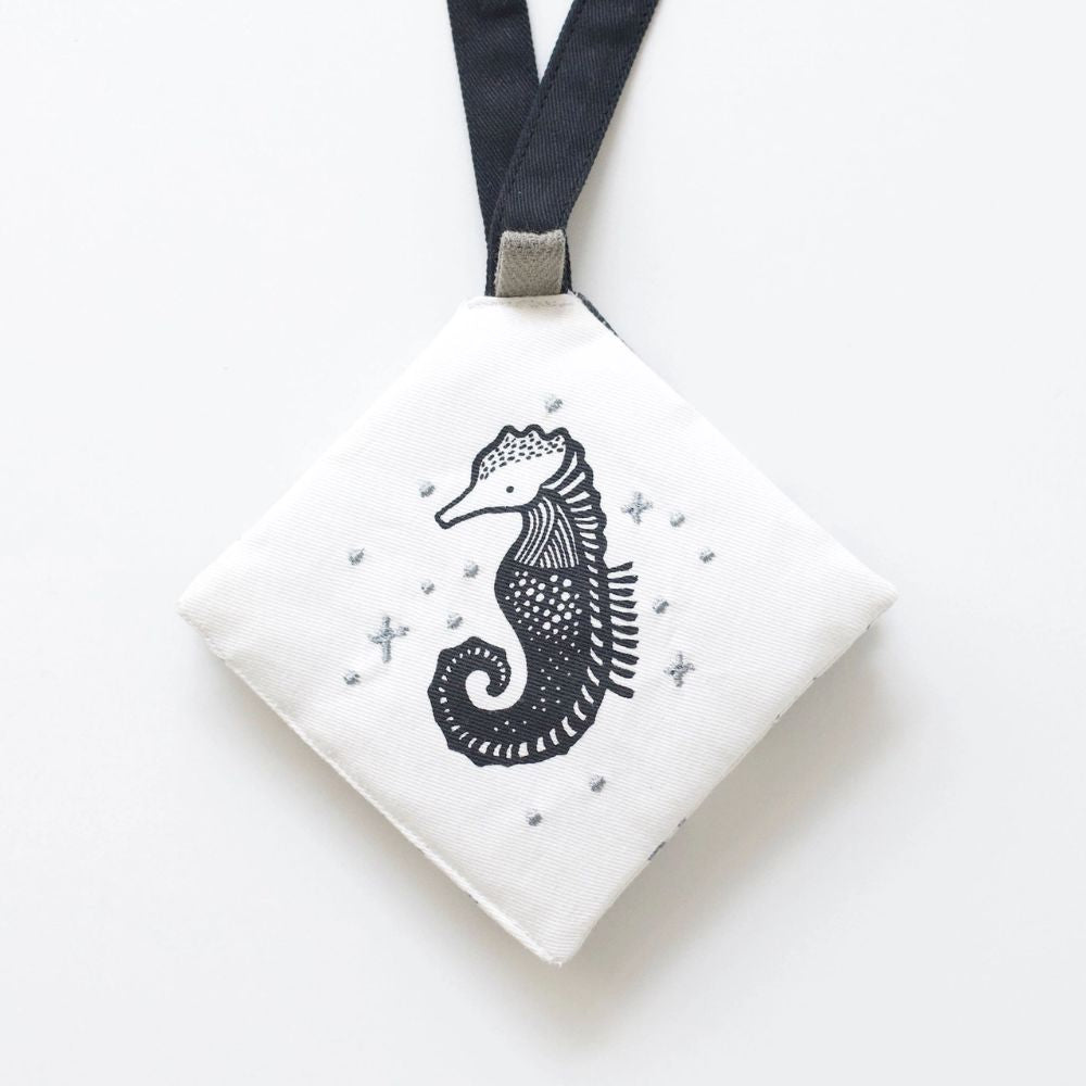 Wee Gallery Ocean Themed Crinkle Pages Toy for Stroller, Car Seat, Diaper Bag, and Play Gym