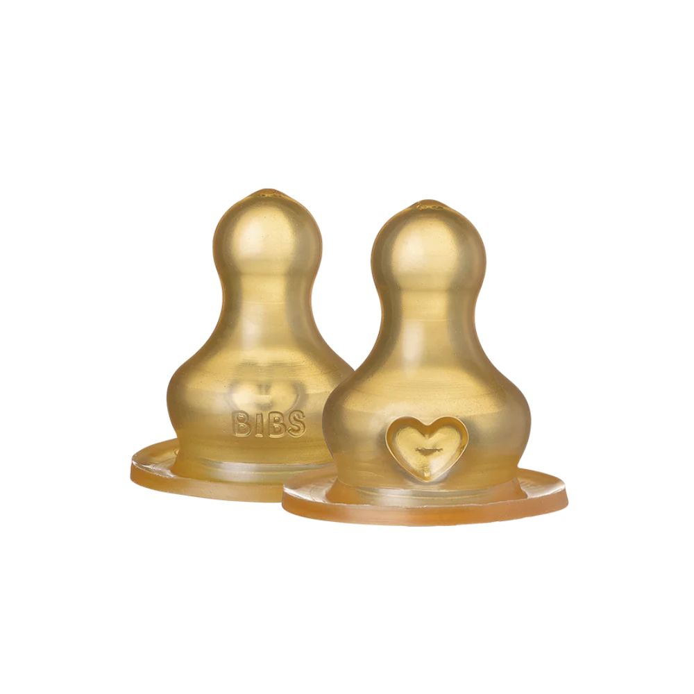 BIBS Latex Bottle Nipples 2-Pack with Fast Flow Design