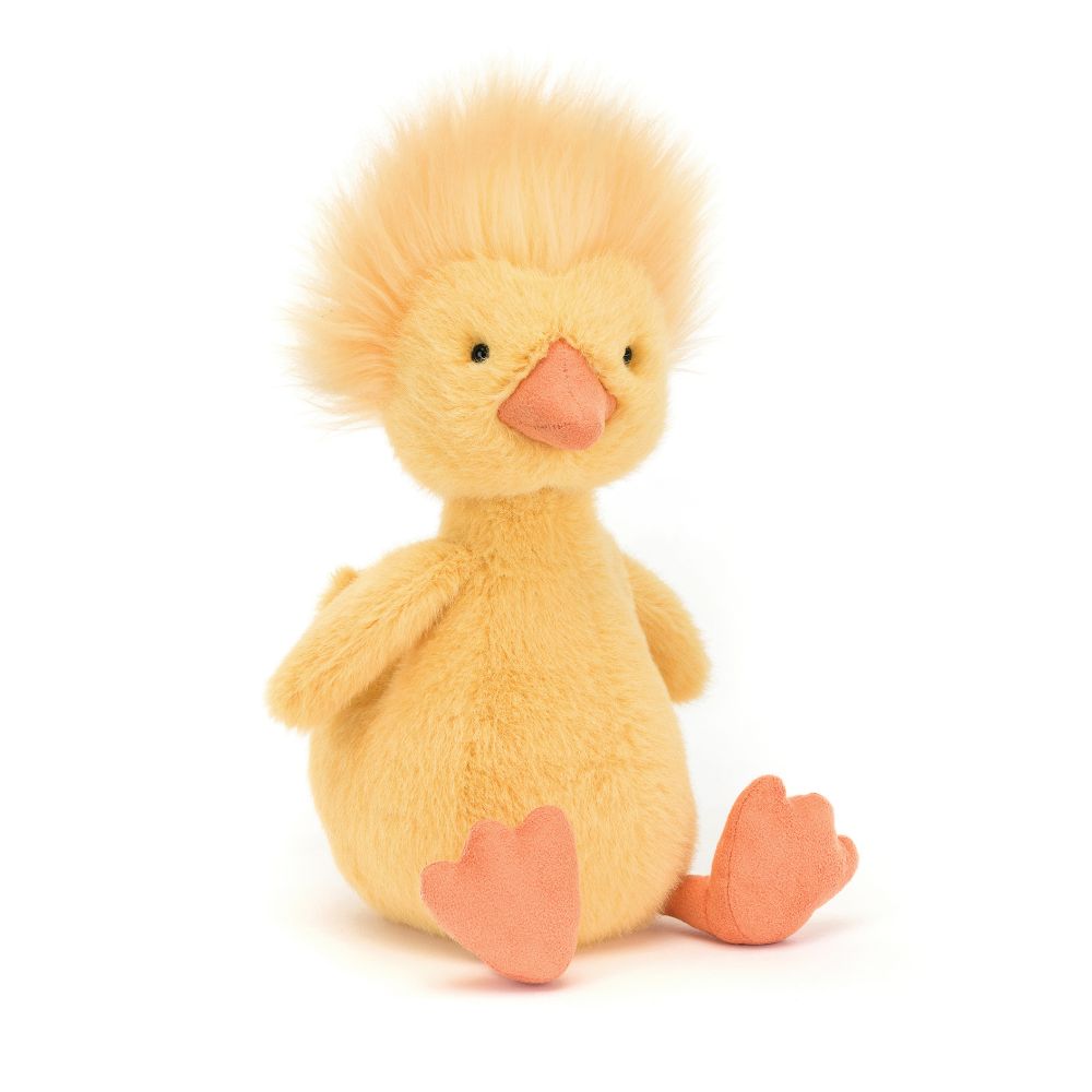 Cute Dorit Duckling Toy with Bold Yellow Fur and Funky Hairdo
