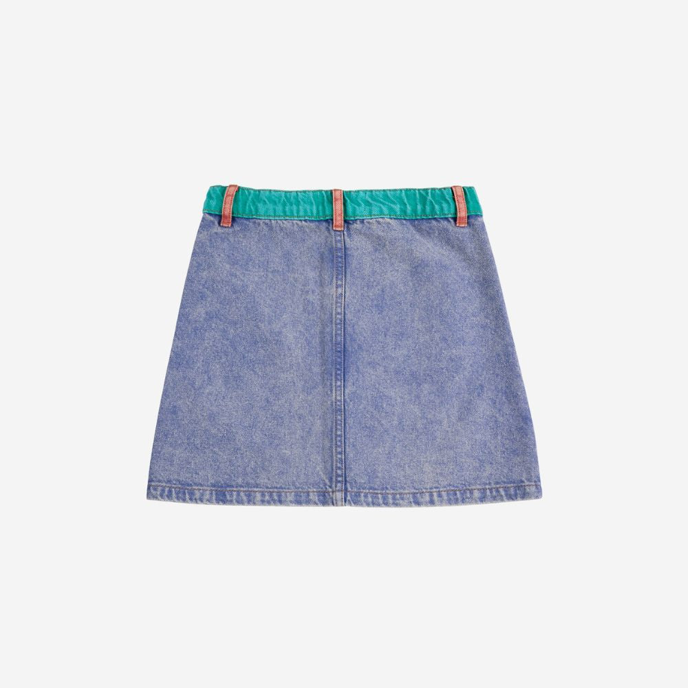 Bobo Choses Multicolor Adjustable Waist Organic Cotton Denim Mini Skirt