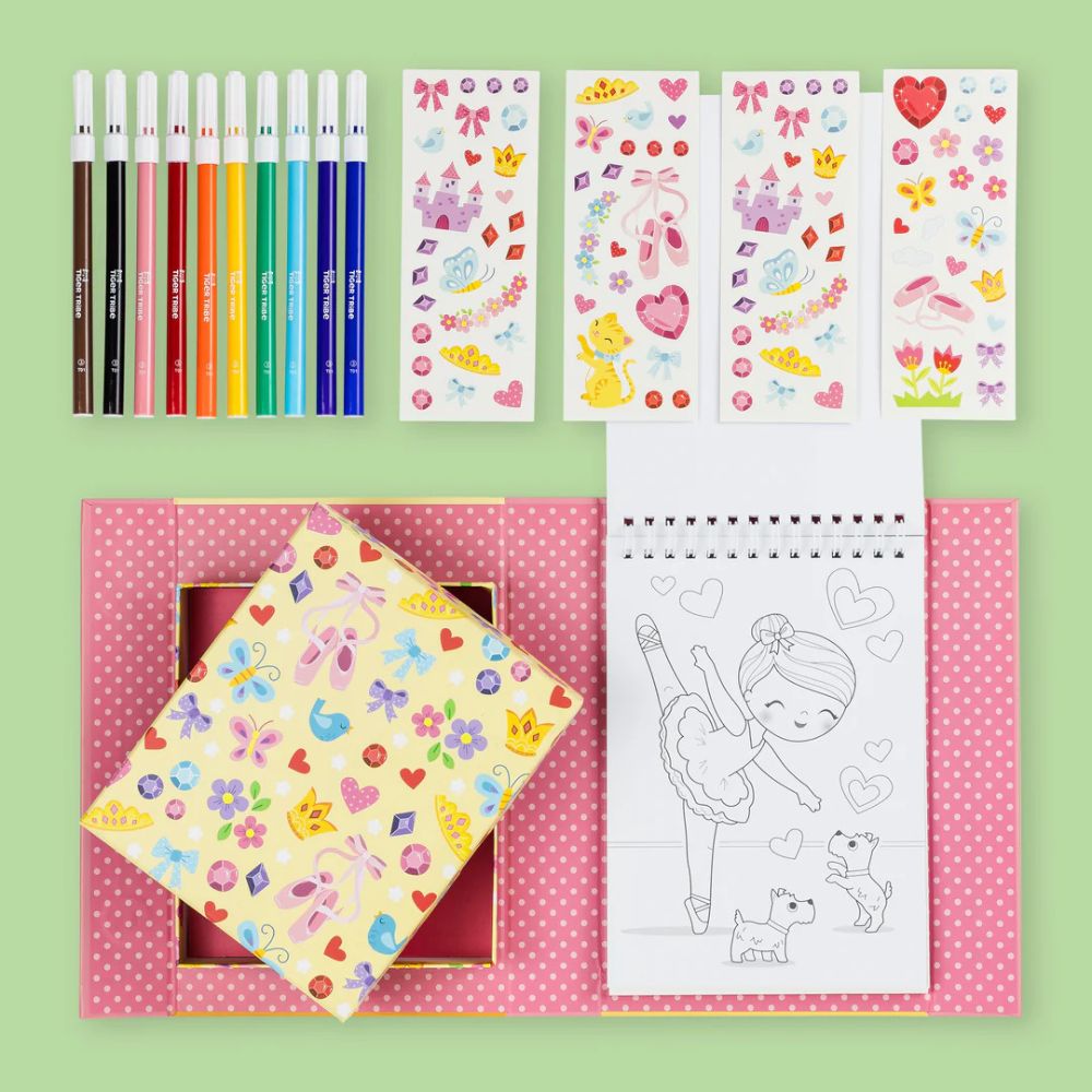 Ballet-Themed Colouring Set with Markers and Stickers