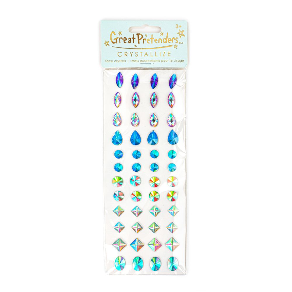 Multi-pack Face Crystals in Purple, Blue and Iridescent Colors