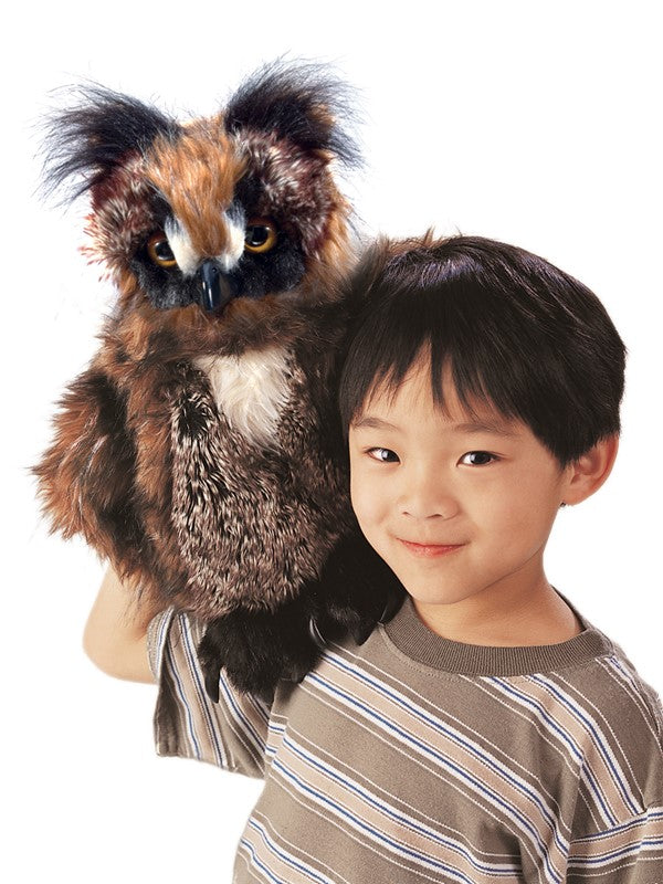 High - Quality Hand Puppet of the Majestic Great Horned Owl