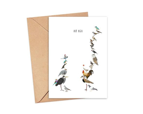 Inspiring 100% Recycled Warm - White Blank Card with Kraft Brown Envelope