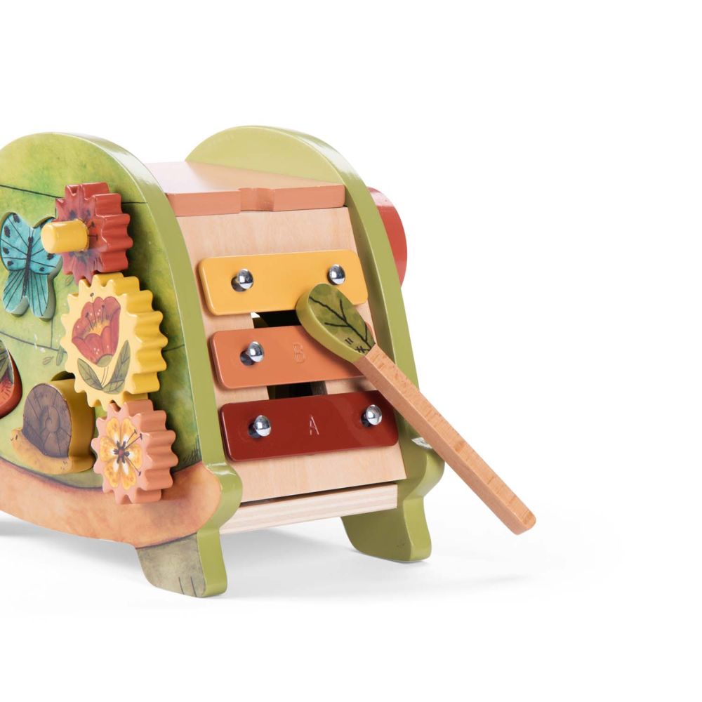 Moulin Roty Three Little Rabbits - Educational Activity Wooden Turtle for Toddlers