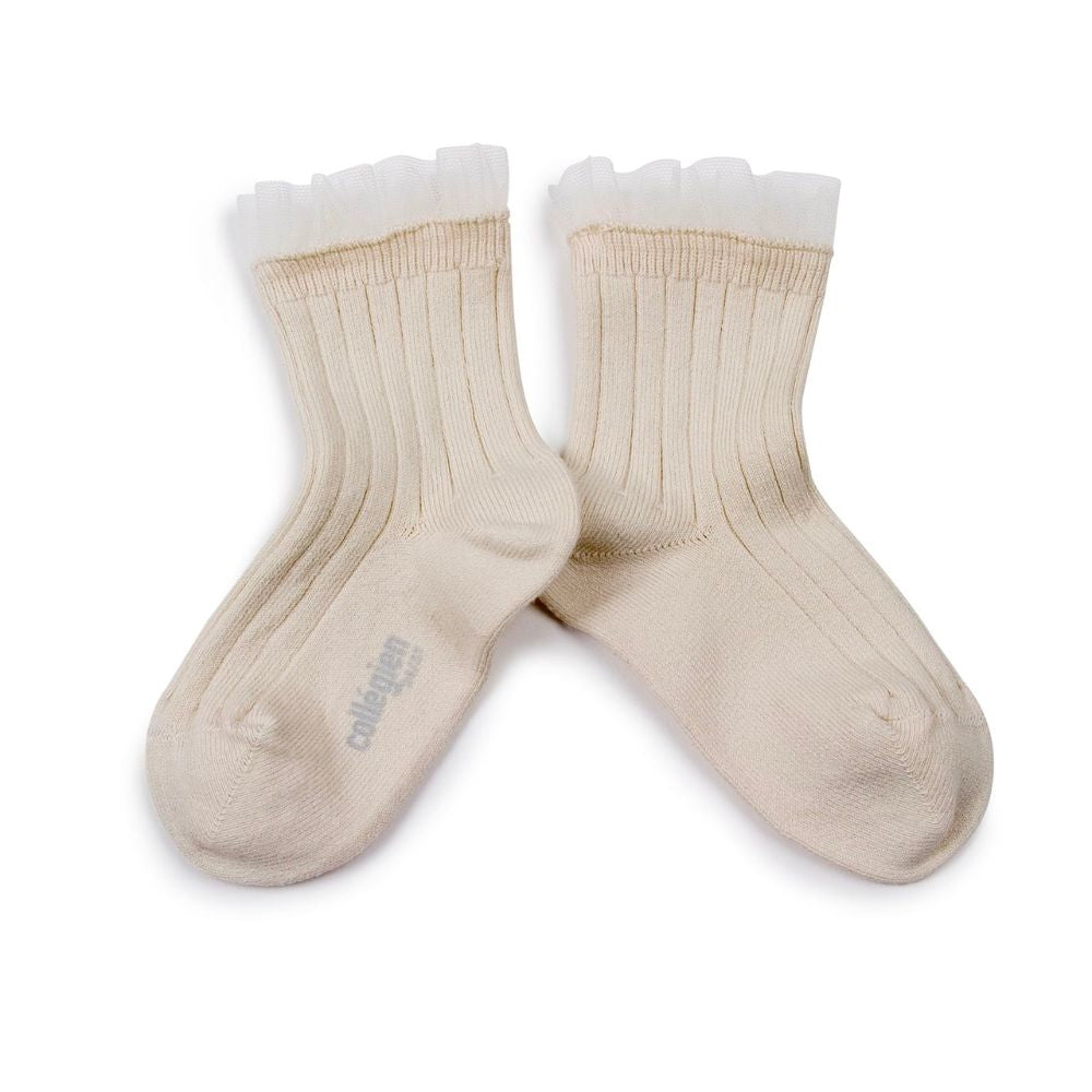 Collegien Margaux Soft Tulle Trimmed Ankle Socks for Demanding Consumers