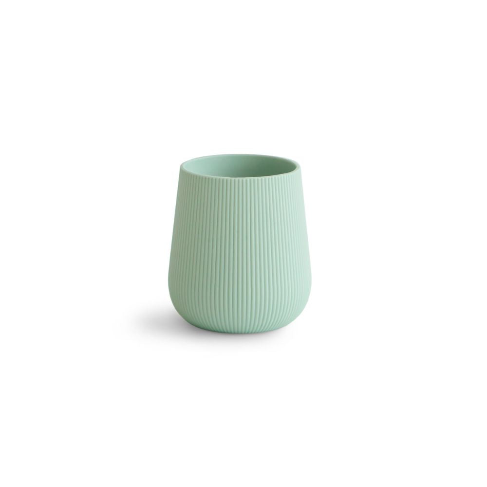 Mushie Cambridge Blue Soft Silicone Starter Cup for Easy Bottle-to-Cup Transition