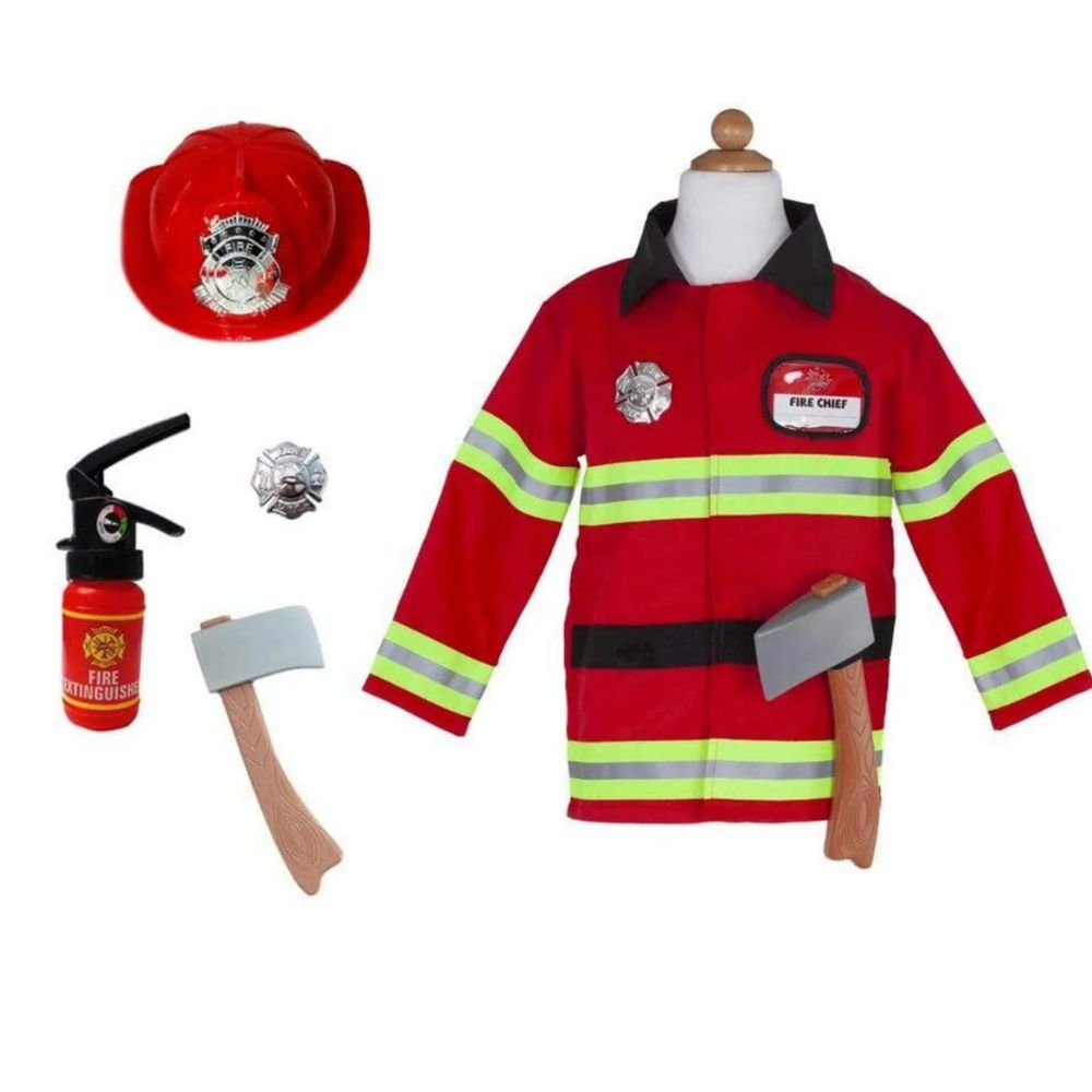 Kids' Firefighter Pretend Play Set with 5 Accessories, Suitable for Size 3 - 4