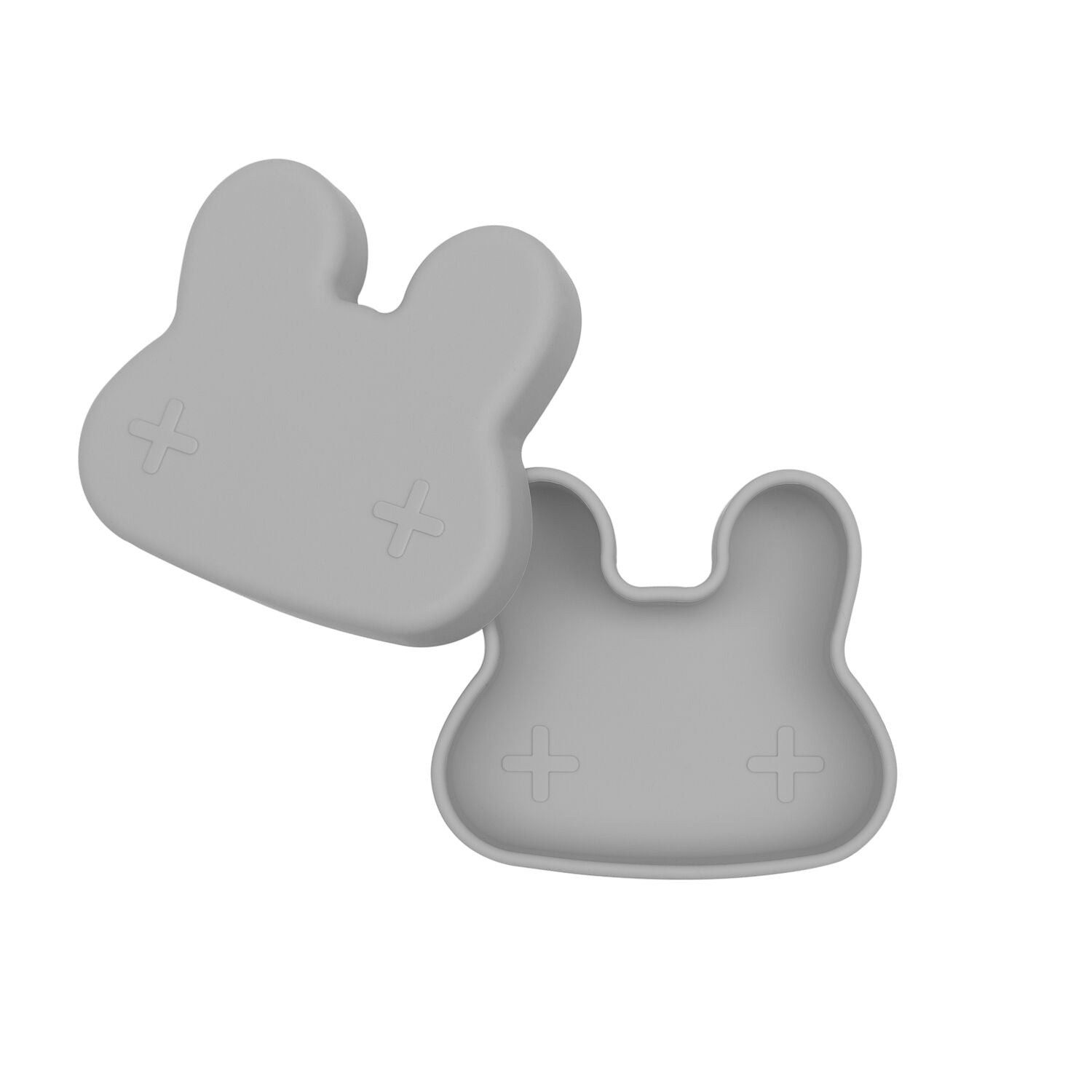 Dark Grey Food - Grade Silicone Snackie Bunny for Toddlers