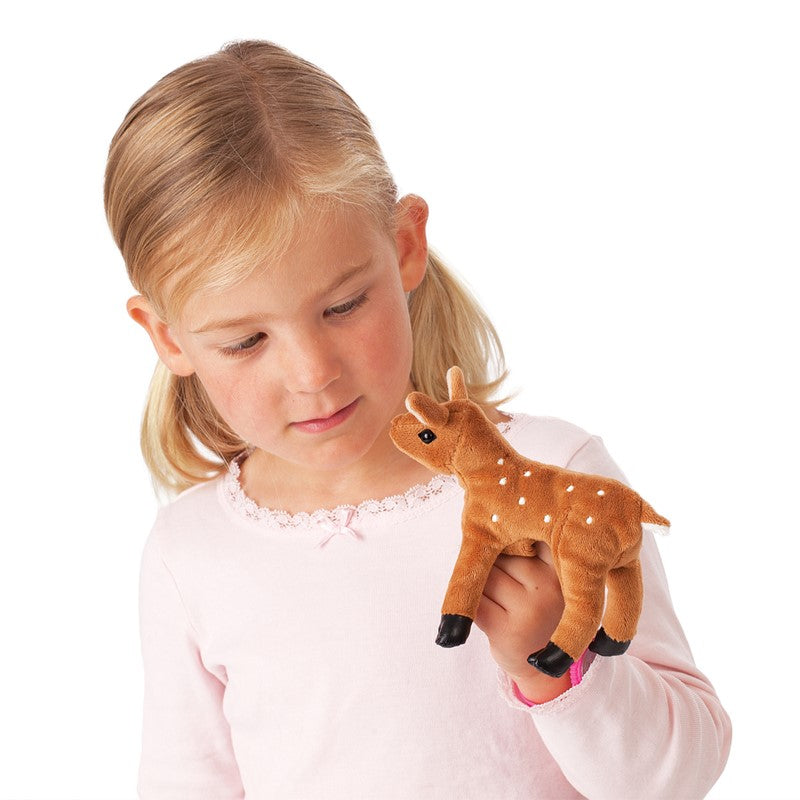 Adorable Miniature Fawn Finger Puppet for Wildlife Enthusiasts