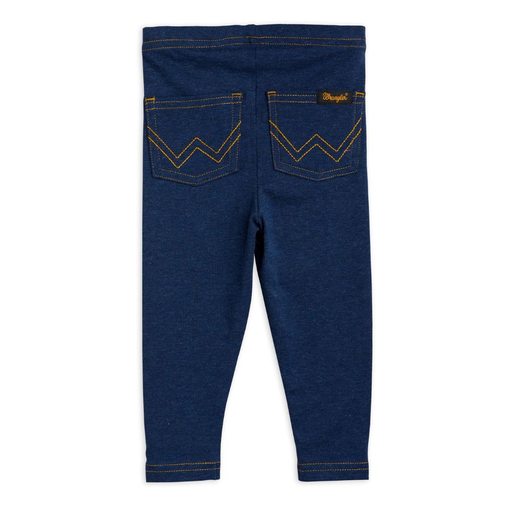 Mini Rodini Infant Denim Jersey Peace Dove Baby Leggings with Stylish Back Pockets