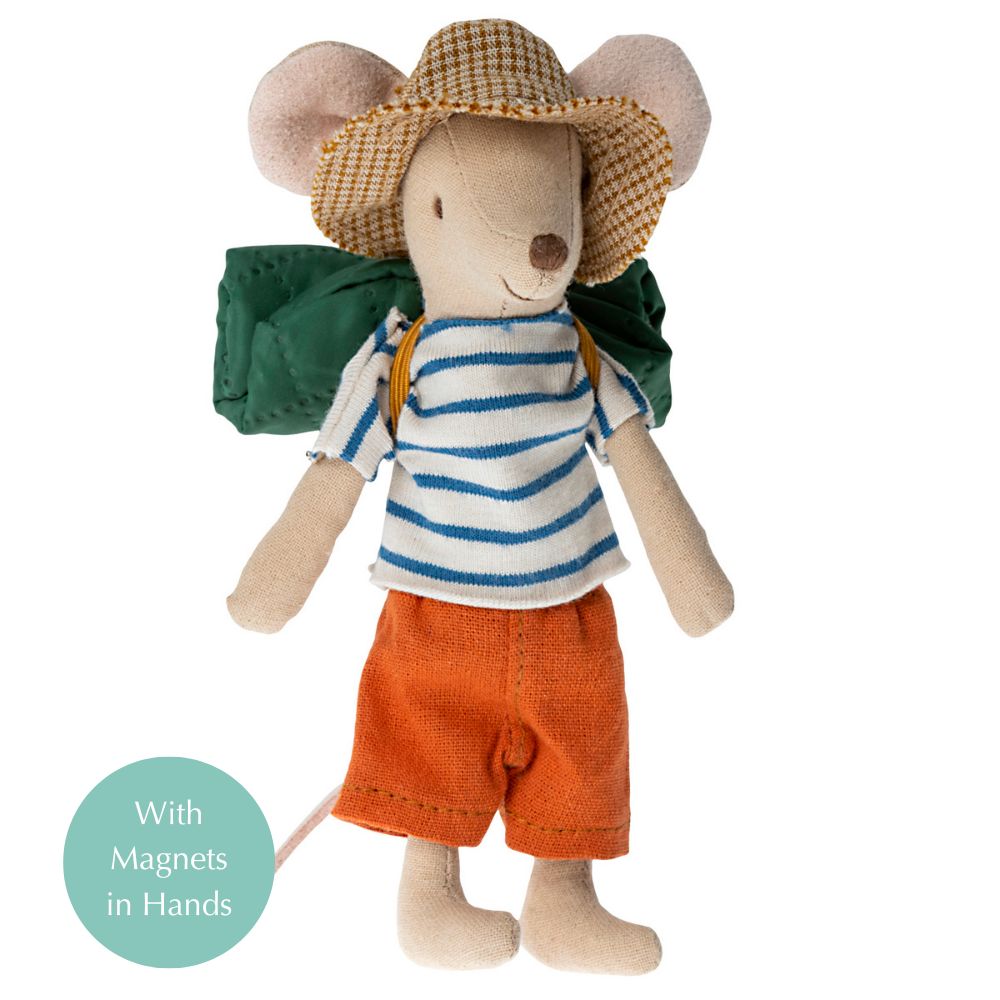 2022 Maileg Big Brother Hiker Mouse with 4 - inch Height