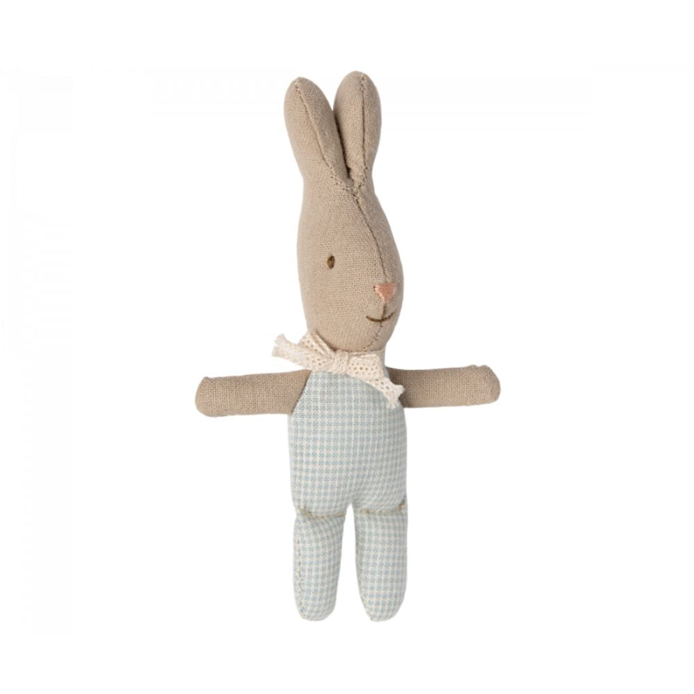 Maileg Light Blue Checked Rabbit, Size MY