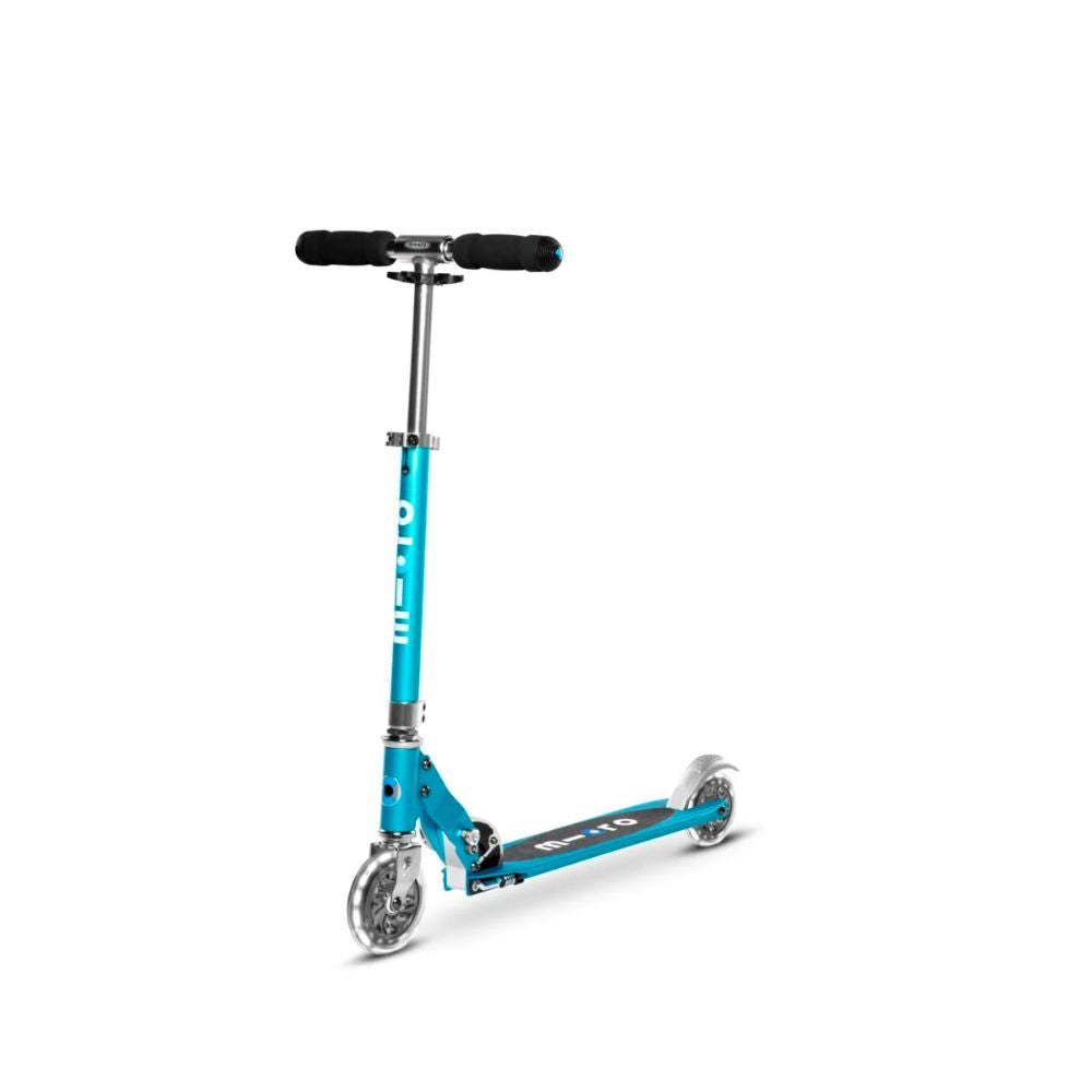MICRO Sprite Deluxe Kids and Teens Scooter - Ocean Blue Color with Motion - Activated Light - Up LED Wheels