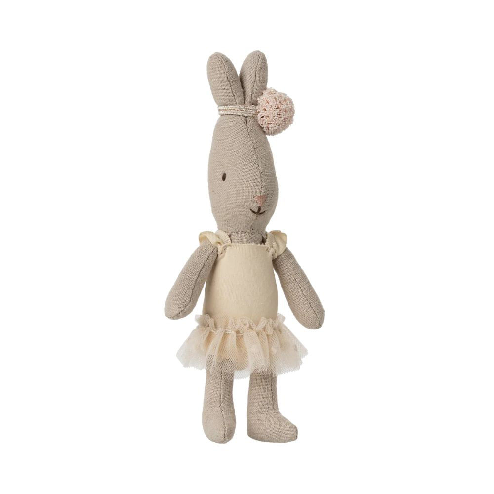 Maileg Micro Rabbit Toy in Cream-colored Ballet Suit and Skirt